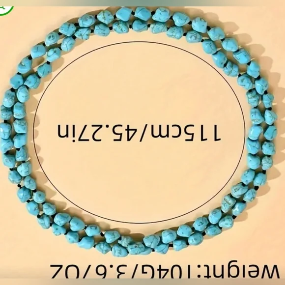 Bohemian Turquoise Beaded Necklace - Picture 3 of 4